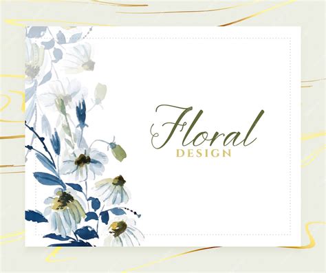 Free Vector Elegant Watercolor Blue Floral Card Template