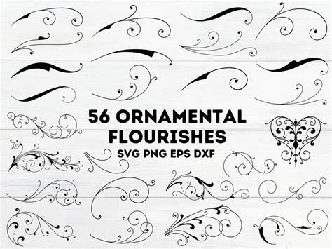 Ornamental Flourish Svg Swirl Svg Swash Svg Swoosh Svg