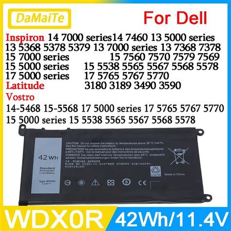 Novo WDX0R Para Bateria DELL Para DELL Latitude 3180 3189 3390 Inspiron