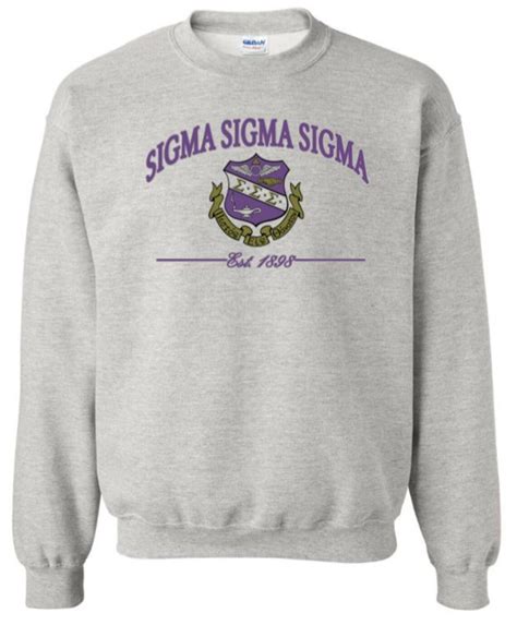 Sorority Sweatshirt Sigma Sigma Sigma Tri Sigma Crest Etsy