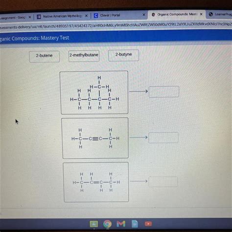 Free Match The Hydrocarbon Names And Structural Formulas Brainly