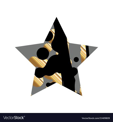 Grunge Black And Goldstar Royalty Free Vector Image