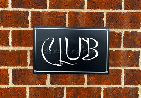 Club Sign on Brick Wall. stock photo. Image of store - 172622844