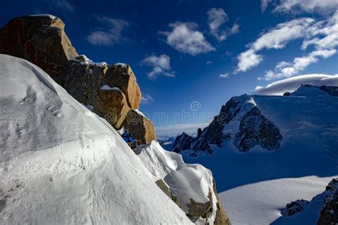 Aiguille Du Midi In Chamonix Alps Editorial Stock Image Image Of