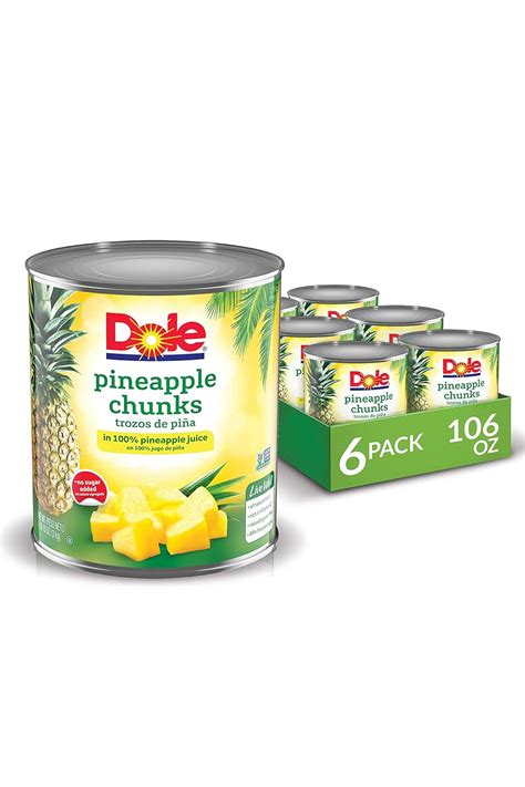 Buy Dole Canned Pineapple Chunks In 100 Pineapple Syrup 106 Oz Can