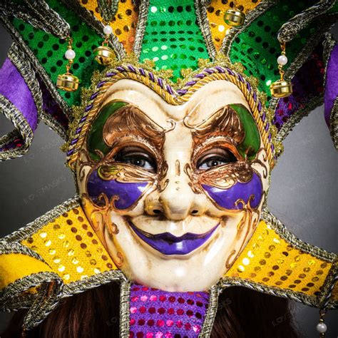 Ilovemasks Accessories Mardi Gras Luxury Jester White Joker