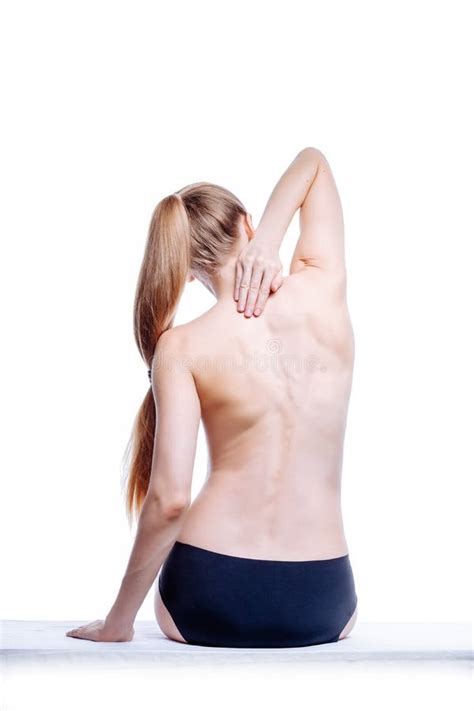 Back Of Beautiful Nude Woman On White Background Stock Image Image Of Female Injury