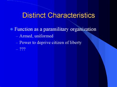 Distinct Characteristics