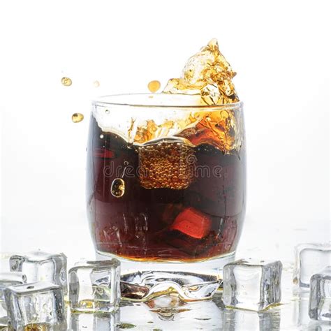 Ice Cube Droped In Cola Glass And Cola Splashing Stock Image Image Of Cube Cocktail 59072733