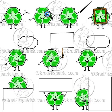 Cartoon Recycle Clip Art | Cute Recycle Character Clipart | Clipart ...