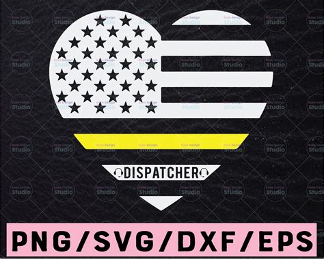 911 Dispatcher Gold Line Heart Svg Dispatcher Svg Pdf Png Cutting Files For Silhouette Or