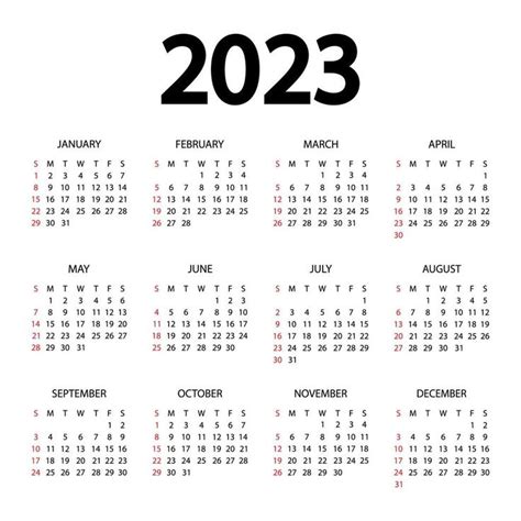 calendario 2023 año ilustración vectorial la semana comienza el