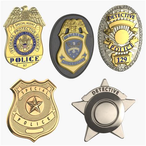 Police Badges Collection 2 3d Model 44 Max 3ds Obj C4d Ma Free3d