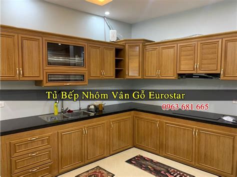 Báo Giá Mẫu Tủ Bếp Nhôm Vân Gỗ Eurostar Đẹp Cho Bạn