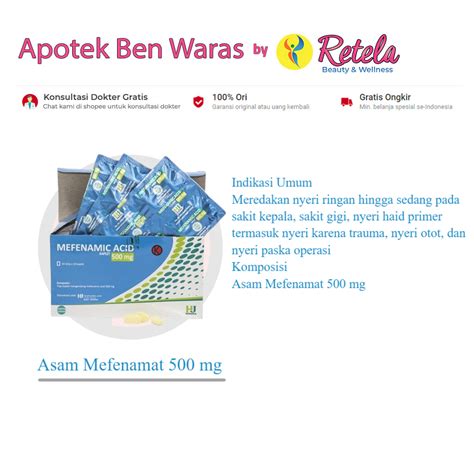 Jual Mefenamic Acid Mg Box Tablet Meredakan Nyeri Sakit