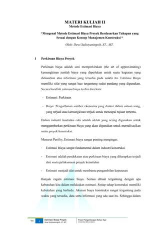 Estimasi Dan Studi Kelayakan Pdf