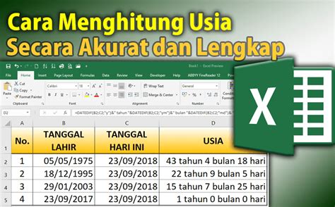 Cara Menghitung Usia Di Excel Caraseru