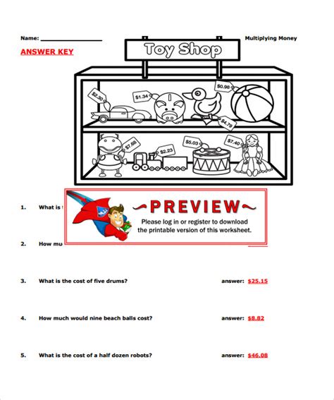 Free 8 Sample Multiplying Money Worksheet Templates In Pdf