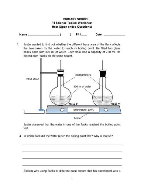 P4 Topical Worksheet Heat Oeq Updated For 2021 Pdf Water Boiling