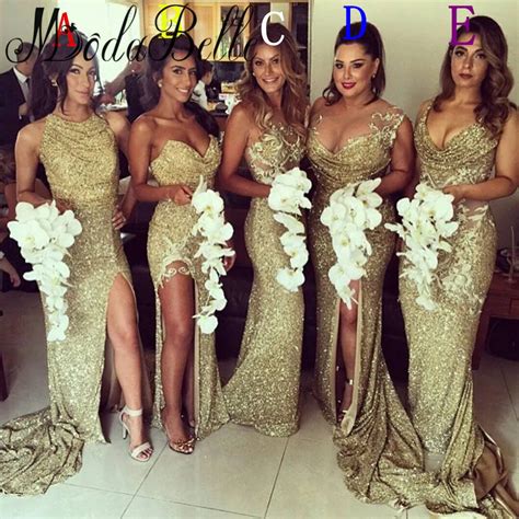 Popular Gold Bridesmaid Dress Buy Cheap Gold Bridesmaid Dress Lots From China Gold Bridesmaid