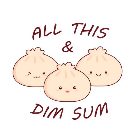 Premium Vector Cute Happy Smiling Dim Sum Vector Flat Cartoon