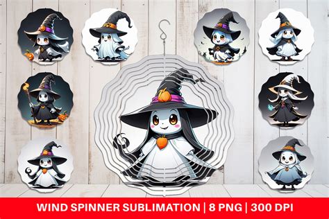 Wind Spinner Halloween Ghost Graphic By Artnoy Creative Fabrica