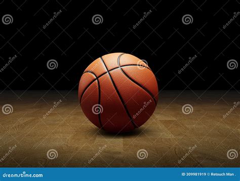 Basketball On A Hardwood Court Floor Stock Illustration Illustration