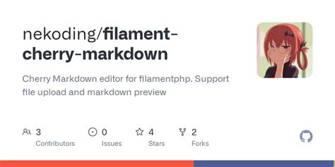 GitHub Nekoding Filament Cherry Markdown Cherry Markdown Editor For