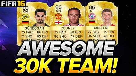 AWESOME 30K SQUAD BUILDER FIFA 16 OVERPOWERED SWEATY TEAM FUT 16