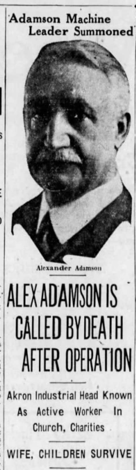 Alexander Adamson 1861 1929 Find A Grave äreminne