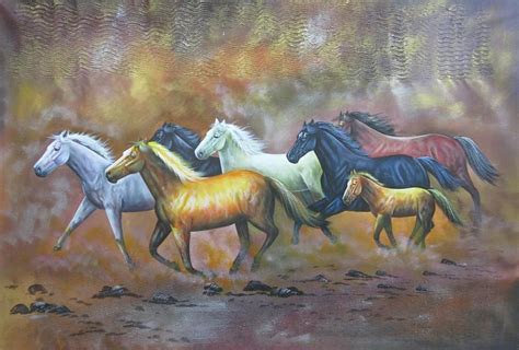 Colorful Horses Painting By Vishal Gurjar Fine Art America