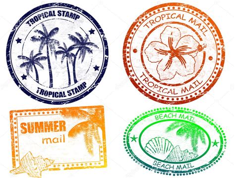 Tropical Summer Stamps Stock Vector Image By ©roxanabalint 11816795