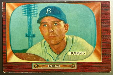 Bowman Gil Hodges Nice Dodgers Hof Color Luster No Creasing