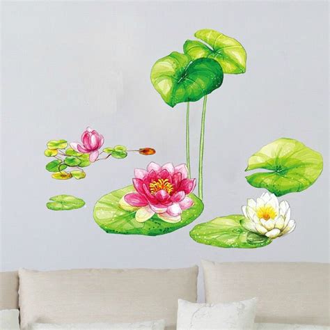 Large Leaf Wall Decals Green Plant Removable Leaves Wallpaper Etsy