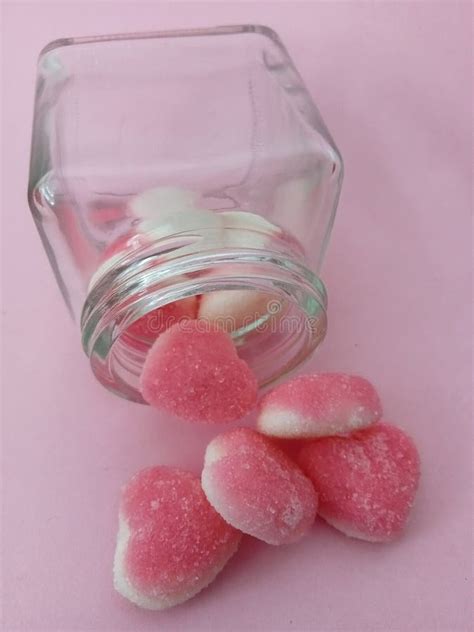 Candy Heart Shape Out of Jar Stock Photo - Image of sweetness, heart ...