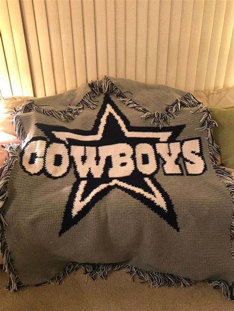 Dallas Cowboys Inspired Crochet Blanket Etsy Crochet Blanket Etsy