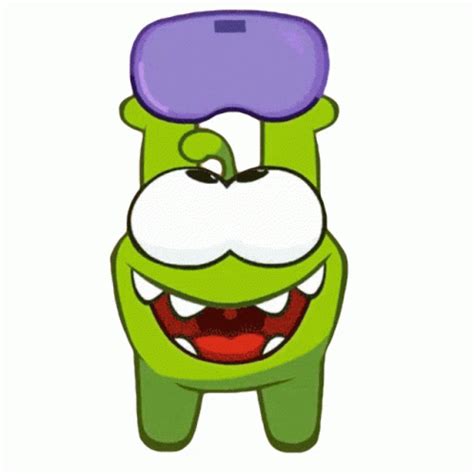 Wearing A Vr Goggles Om Nom Sticker Wearing A Vr Goggles Om Nom Om