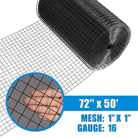 Fencer Wire 16 Gauge Black Vinyl Coated Welded Wire Mesh Size 1 Inch By 1 Inch F 6ft X 50ft