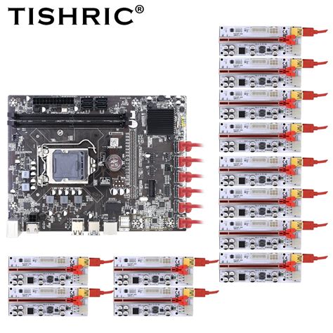 TISHRIC B250c Mining Motherboard B250 BTC DDR4 RAM CPU LGA1151 Slot 12