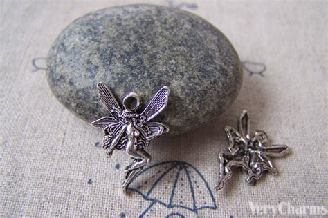 Pcs Antique Silver Naked Fairy Charms Size X Mm A Etsy