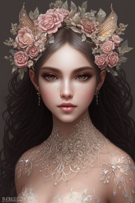 3d A Surreal Cute Fairy Delicate Face Soft Skin Detailed Face