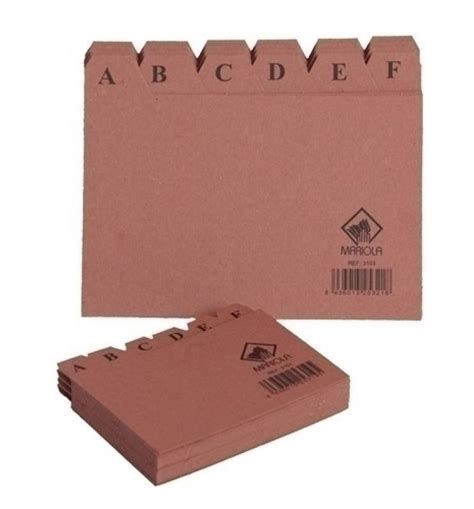 INDICE CARTON para FICHERO 65x95mm Nº1