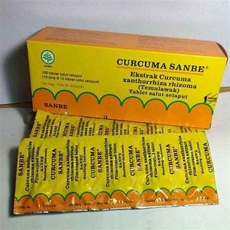 Jual CURCUMA SANBE Tablet Harga Paket 5 Strip Lembar 50 Tablet