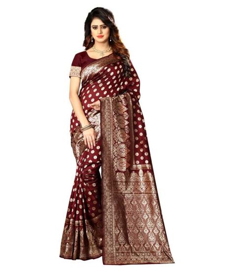 Jayamar Maroon Banarasi Silk Saree Buy Jayamar Maroon Banarasi Silk