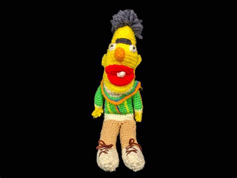 Sesame Street Bert Muppet Rag Doll Crochet Needlework Handmade Etsy