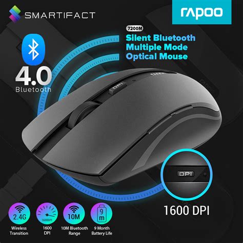 Rapoo M Silent Bluetooth Wireless Mouse G M Silent Multiple