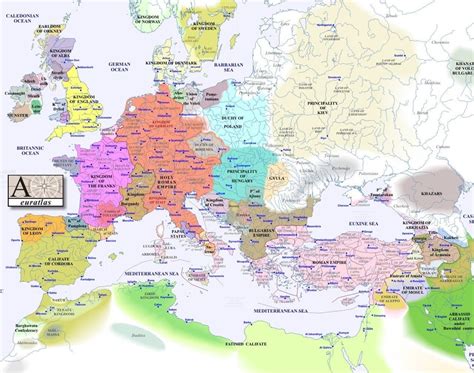 Map of Europe, Circa 1000 A.D. : pics