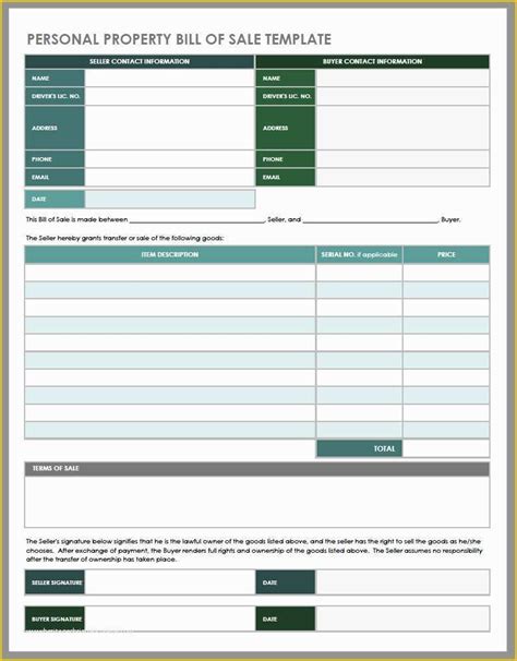 Conditional Bill Of Sale Template