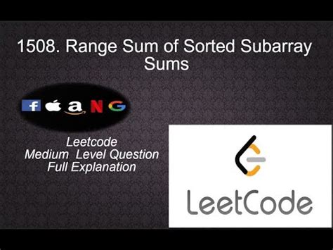 Range Sum Of Sorted Subarray Sums Leetcode Interview