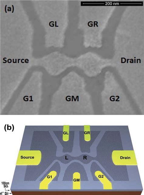 (Color online) (a) Scanning electron microscope image of the structure ... 